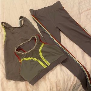 Carbon 38 sport bra, tank and leggings
